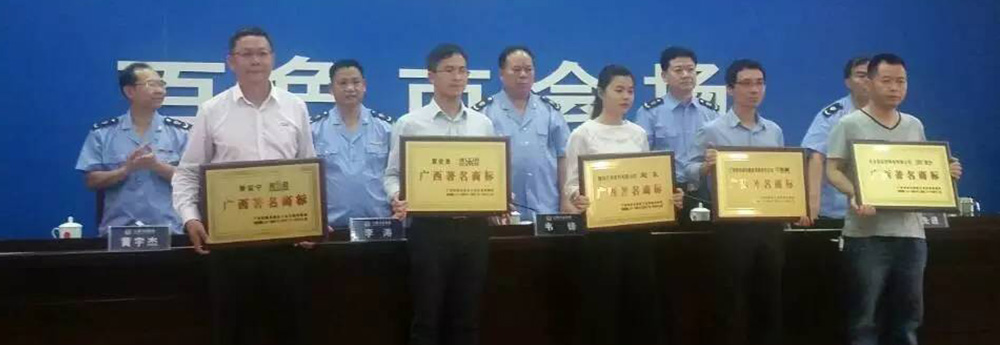 热烈祝贺荣耀官网首页登录入口连续9年荣获“广西著名商标”荣誉称号